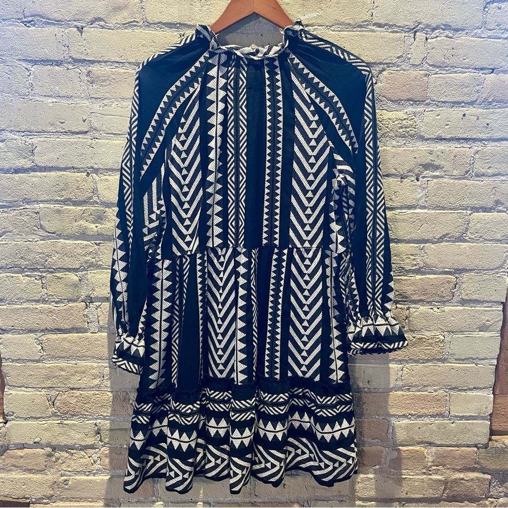 Maeve by Anthropologie black and white dress.